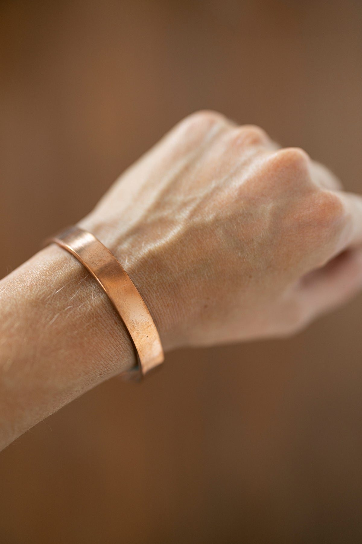 Kopero Premium Kopararmband Slät, 100 % ren koppar, tätt runt handleden