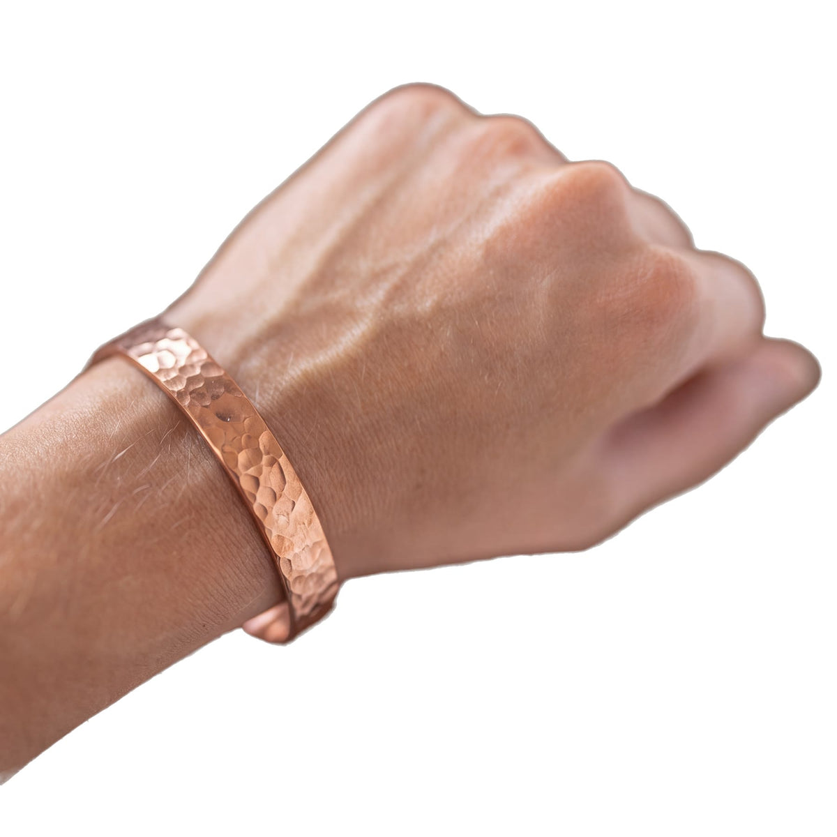Kopero Koperen Armband Gehamerd om de pols, cuff met hamerslag van puur koper