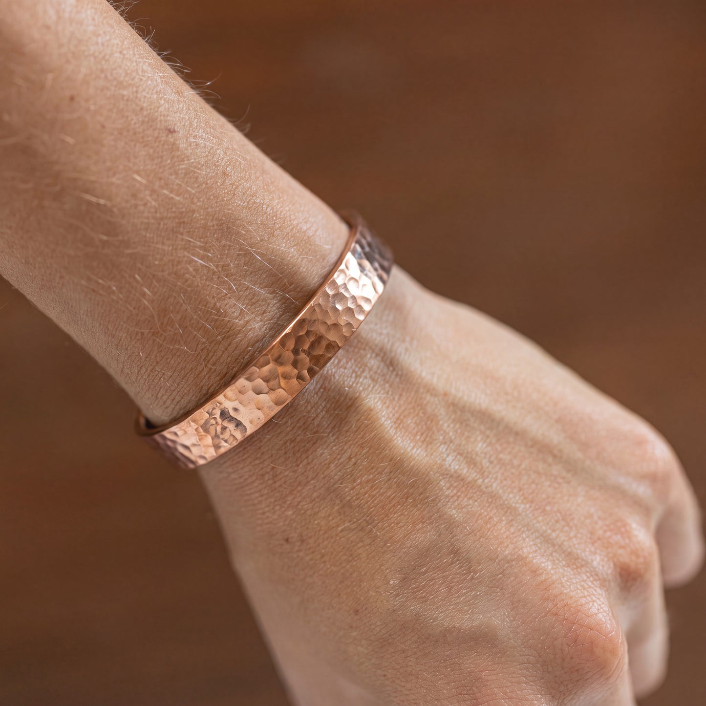 Kopero Premium Kopararmband Hamrad, 100 % ren koppar med hamrad finish