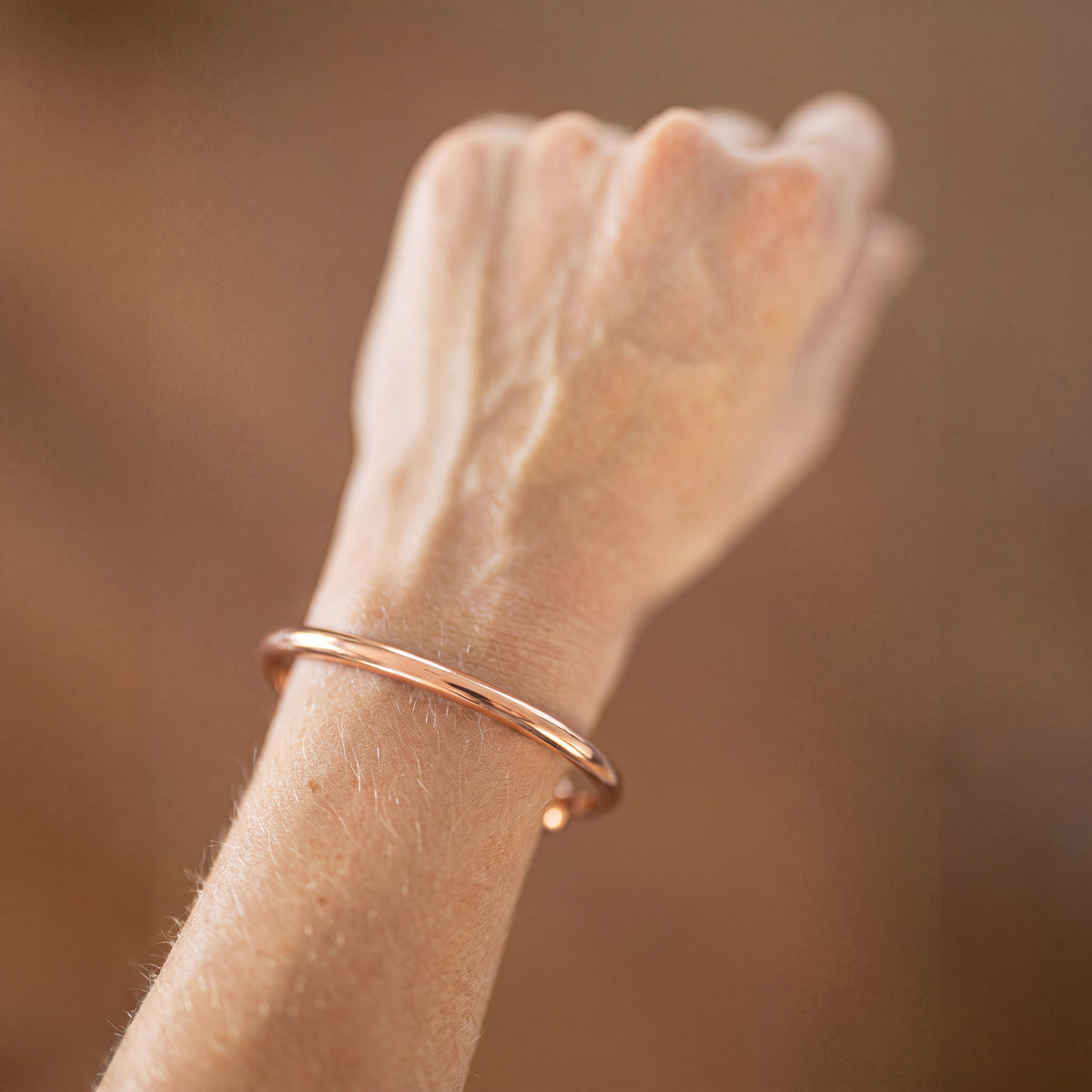 Kopero Premium Kopararmband Rund, slät rund trådmanschett runt handleden