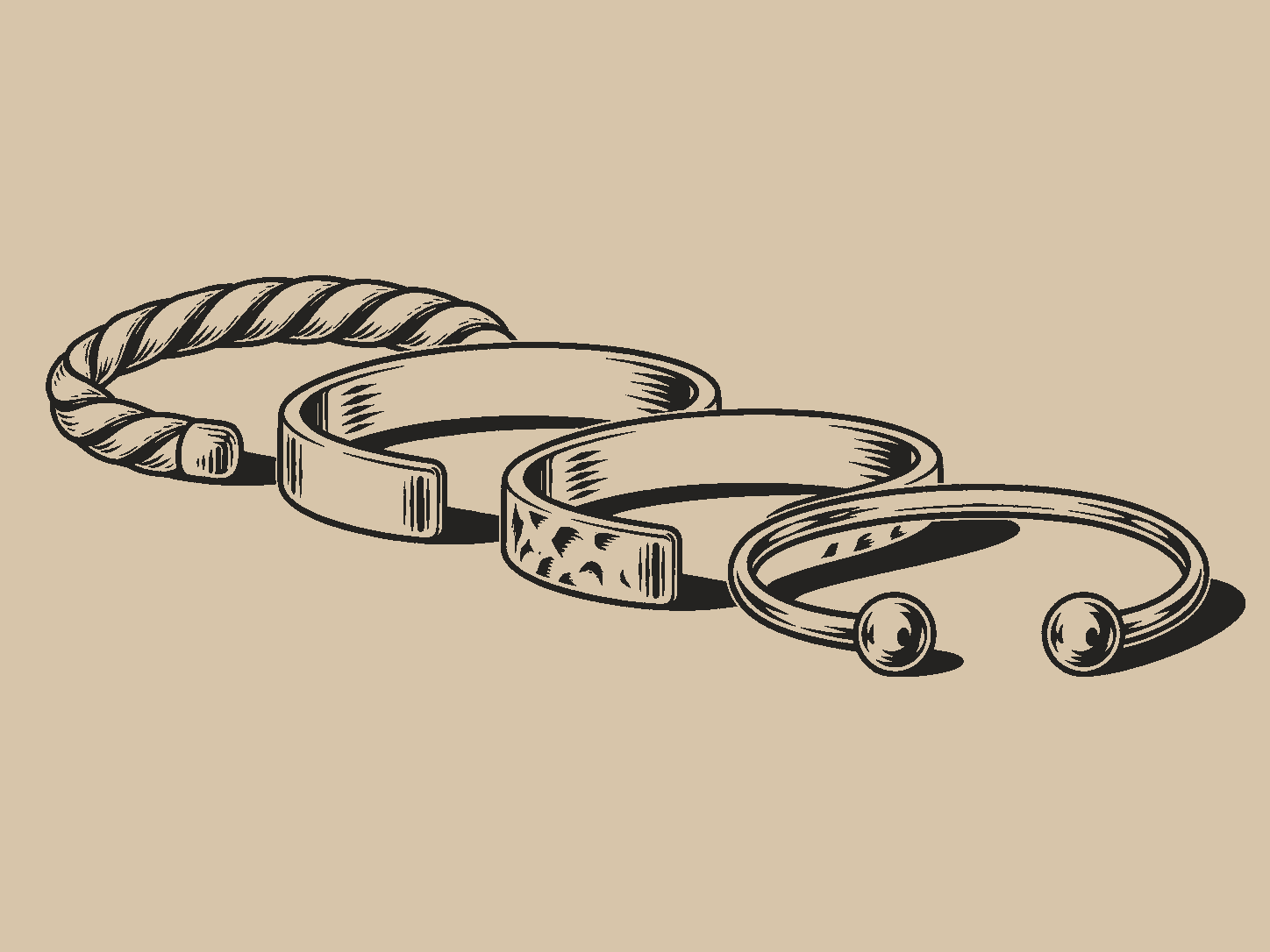 Armband: Fyra ytbehandlingar